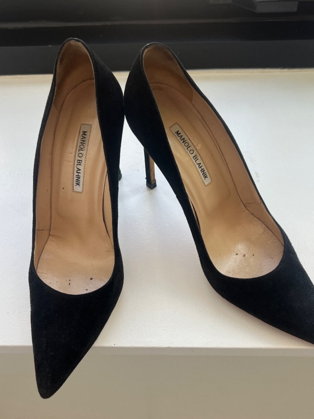 Manolo Blahnik  Black Suede Pumps - size 40/ US-10